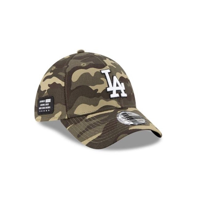 Green Los Angeles Dodgers Hat - New Era MLB Armed Forces Weekend 39THIRTY Stretch Fit Caps USA2840639